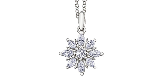 18KW Maple Leaf Diamond Necklace