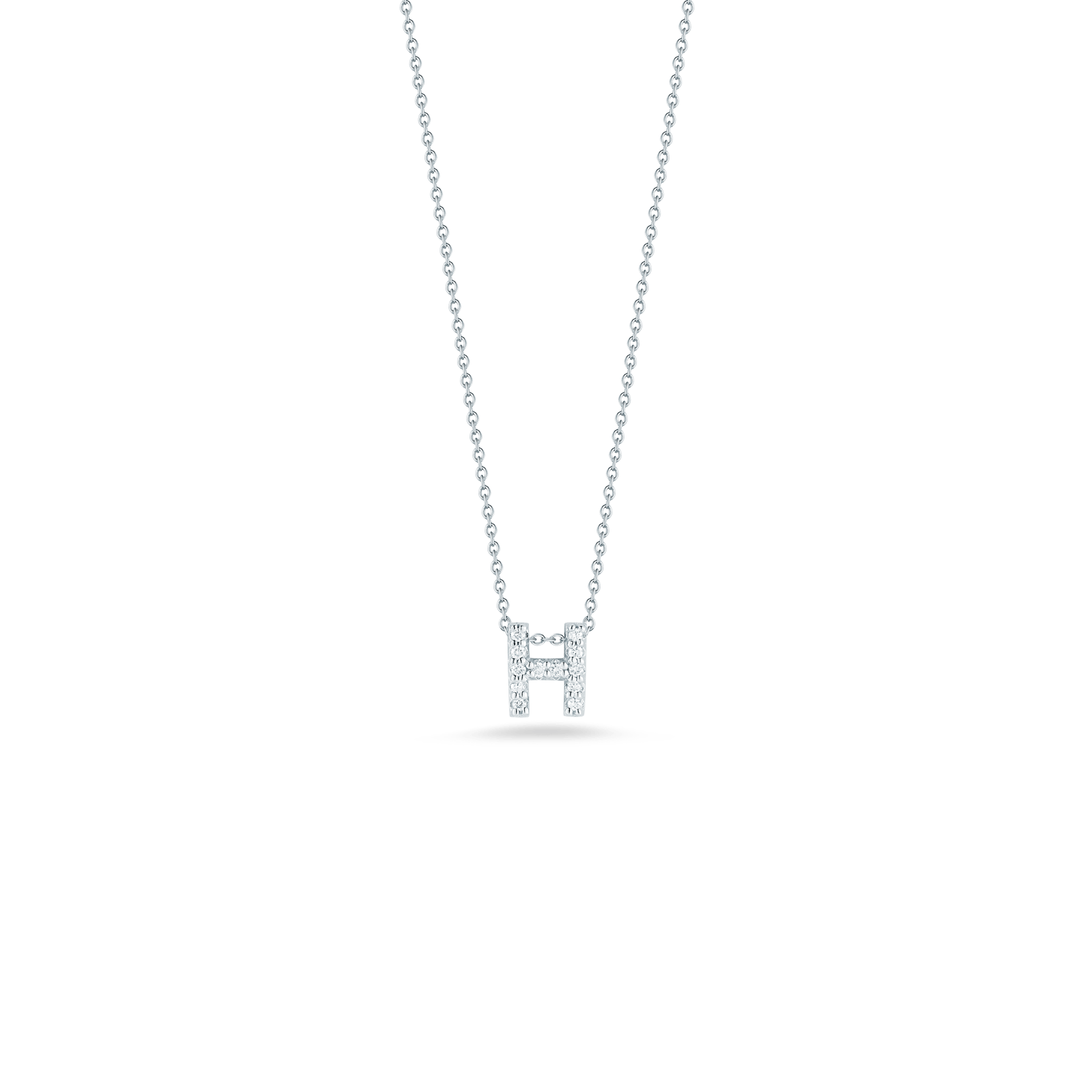 Roberto Coin 18K Diamond Love Letter Necklace "H"