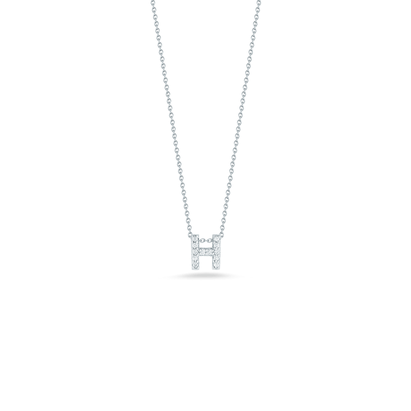 Roberto Coin 18K Diamond Love Letter Necklace "H"
