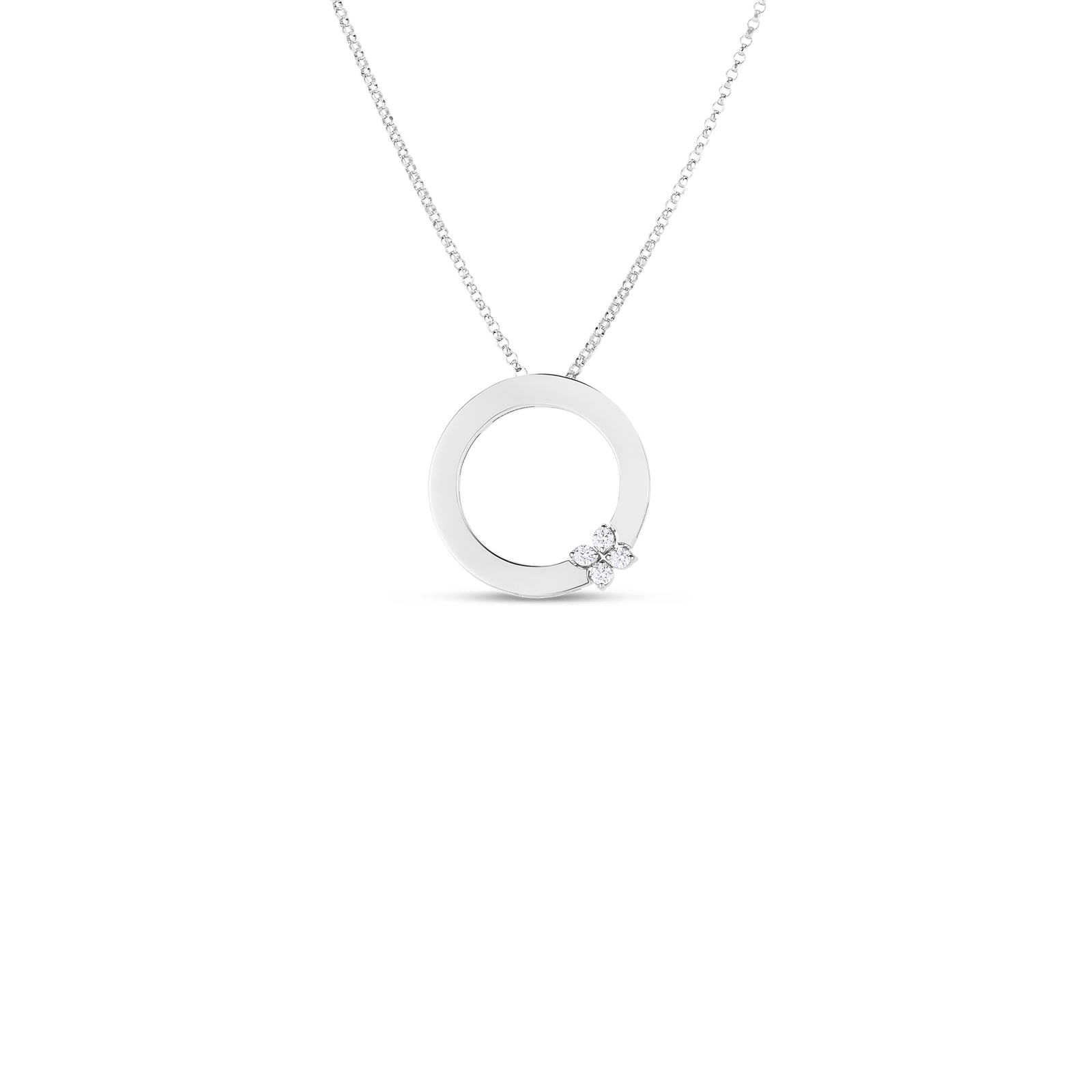 Roberto Coin 18KW Love In Verona Circle Necklace