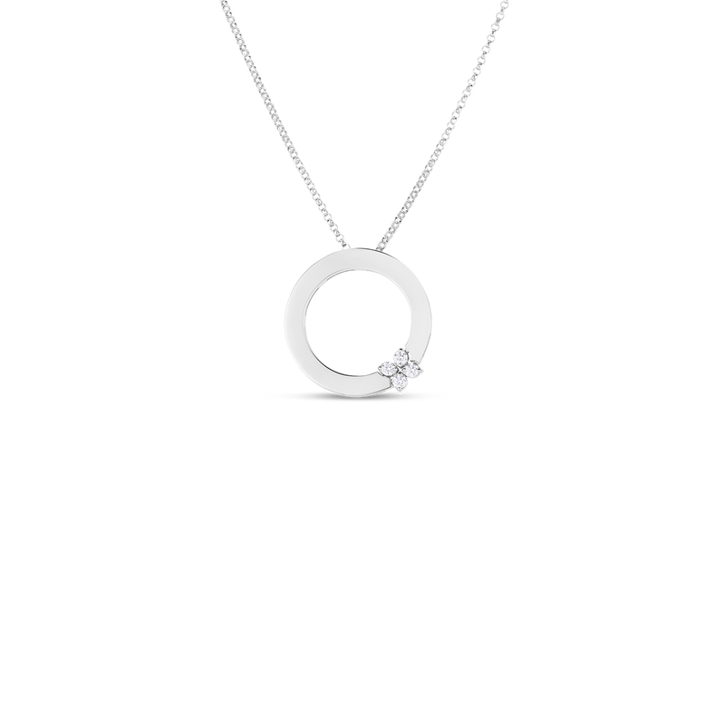 Roberto Coin 18KW Love In Verona Circle Necklace