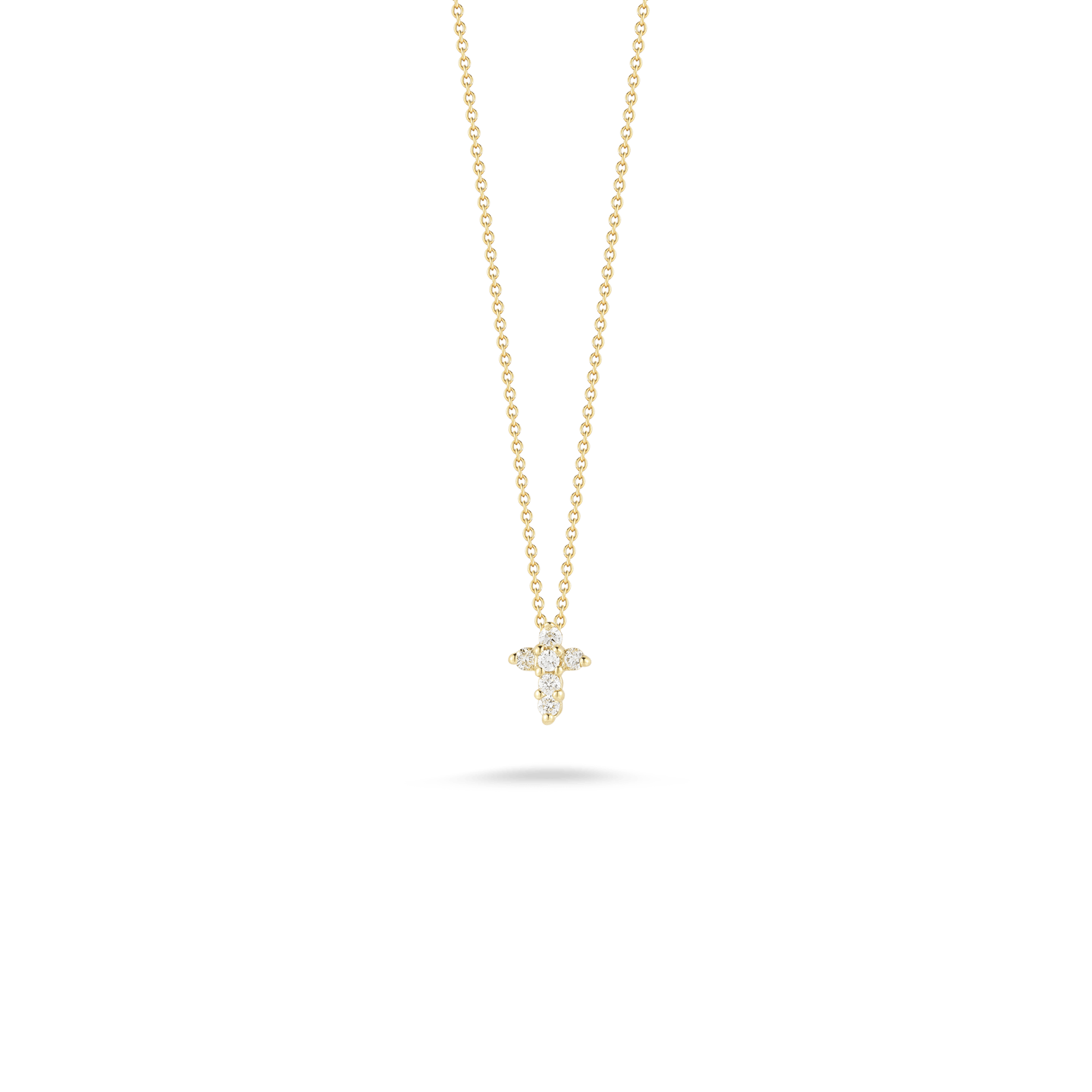 Roberto Coin 18KY Baby Diamond Cross Necklace