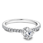 One Love Diamond Engagement Ring In 14KW With Diamond Scarf