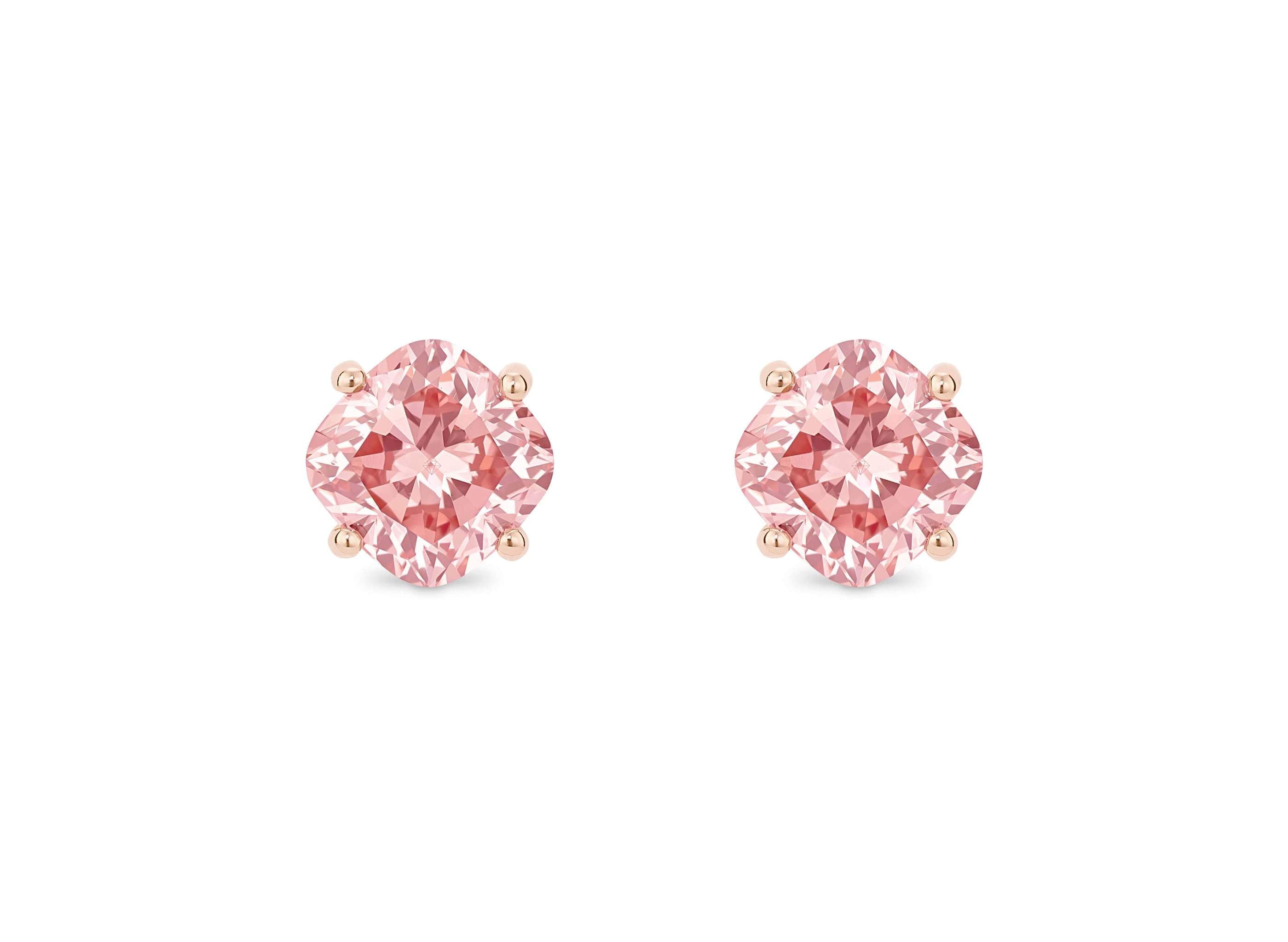 Lightbox Jewelry 10KR Cushion Studs 1.5ctw Pink LGD