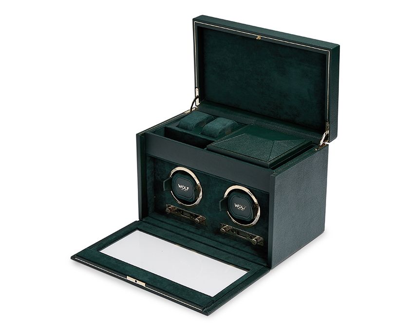 WOLF British Racing Green Double Watch Winder