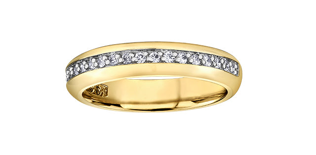 10K Yellow Ladies Diamond Wedding Band