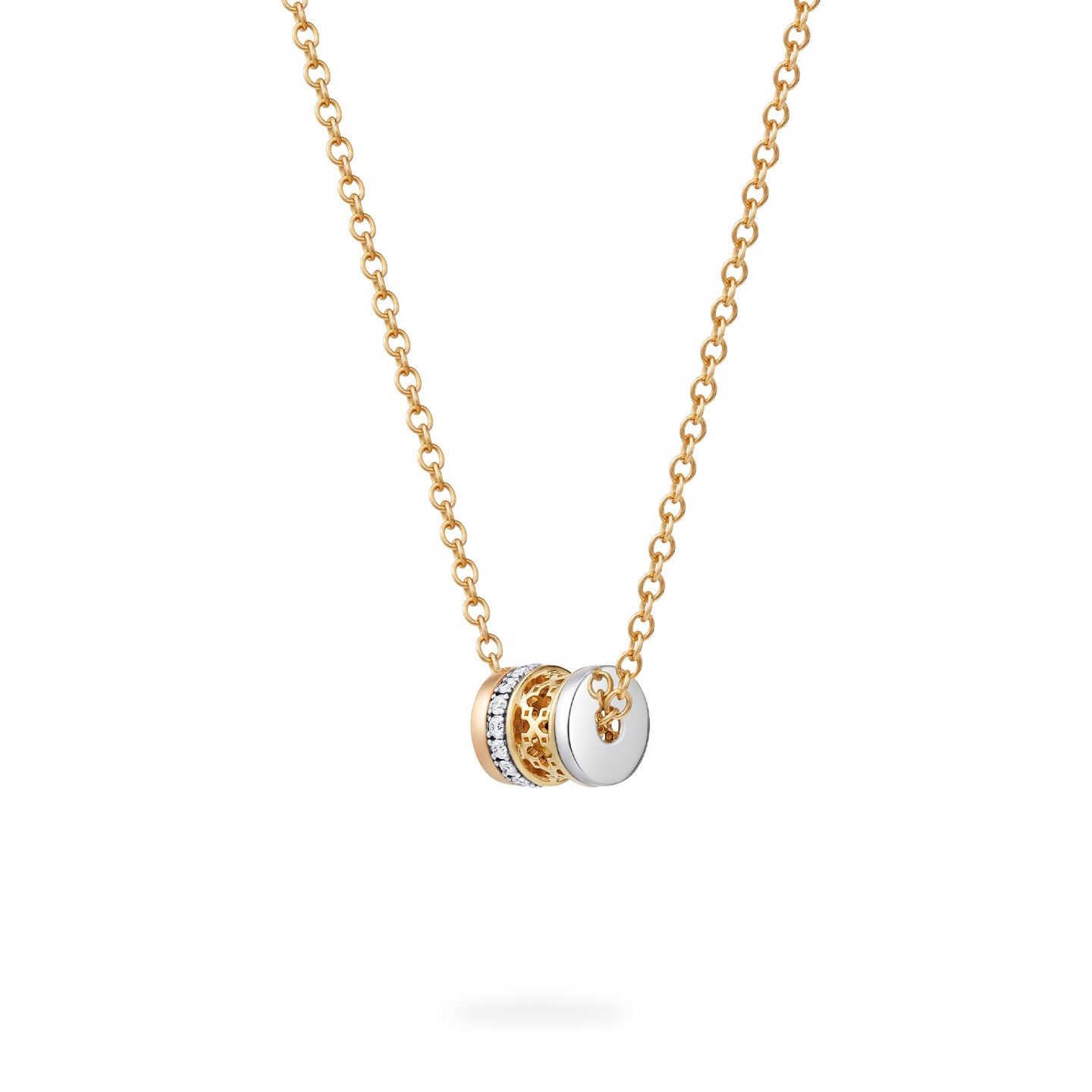 Birks Small Dare to Dream 18K Tri Gold and Diamond Necklace
