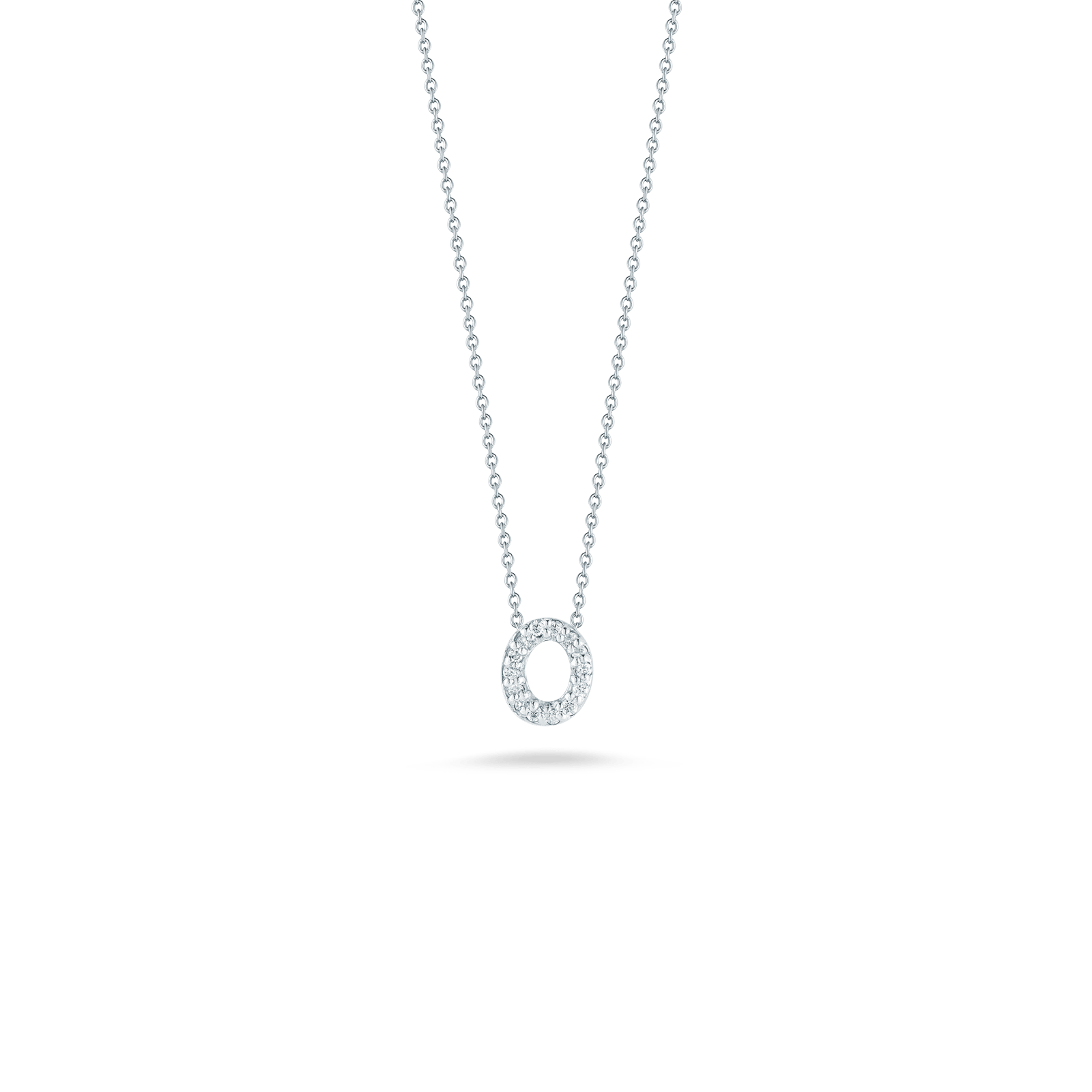 Roberto Coin 18K Diamond Love Letter Necklace "O"