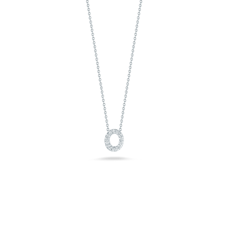 Roberto Coin 18K Diamond Love Letter Necklace "O"