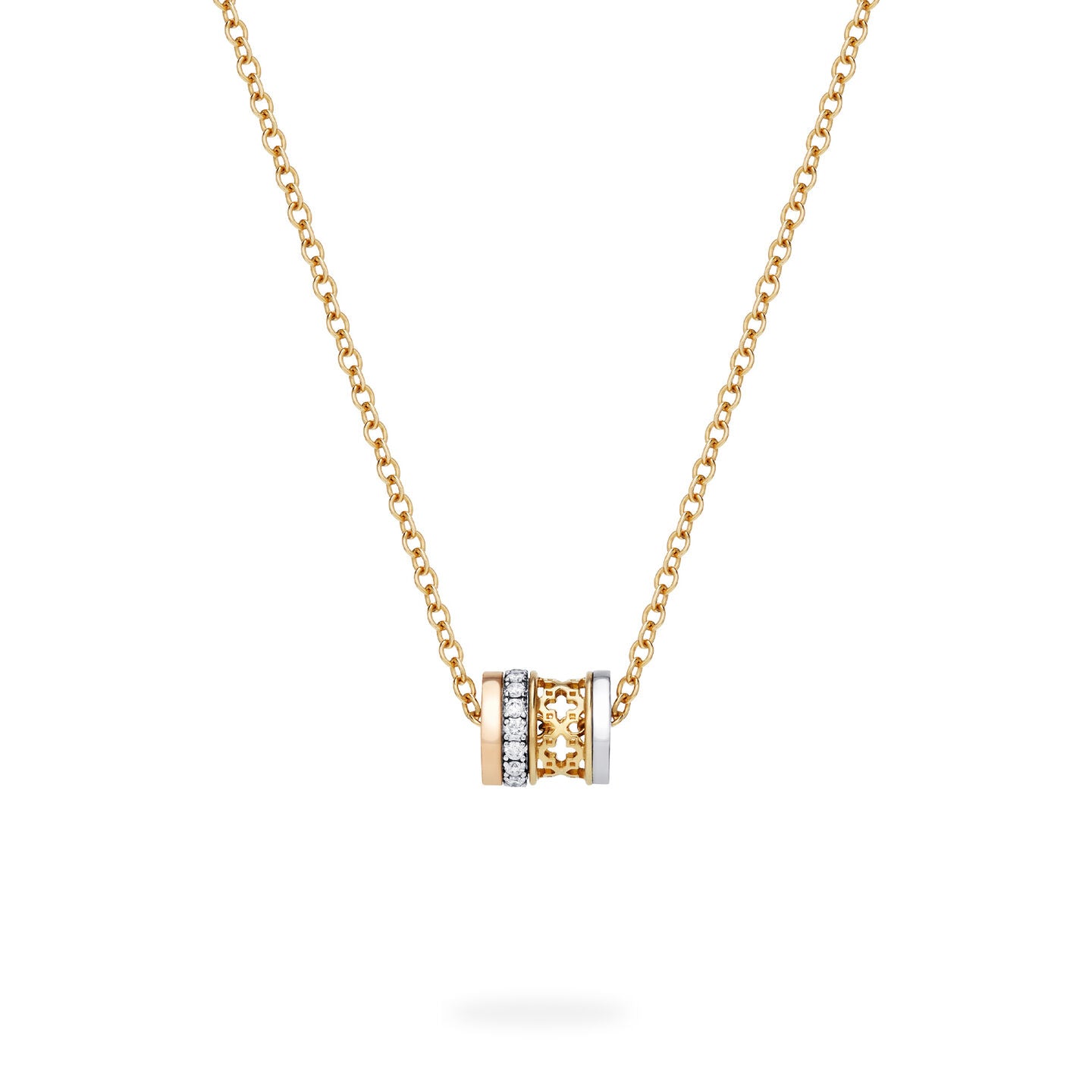 Birks Small Dare to Dream 18K Tri Gold and Diamond Necklace