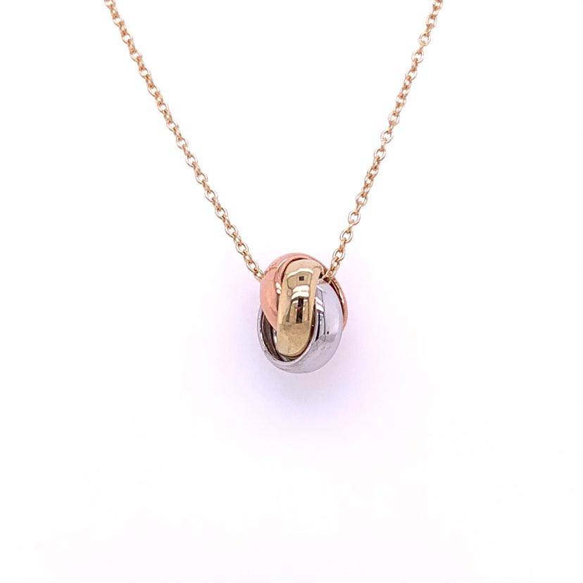 10K Tri-Gold Triple Loop Style Necklace