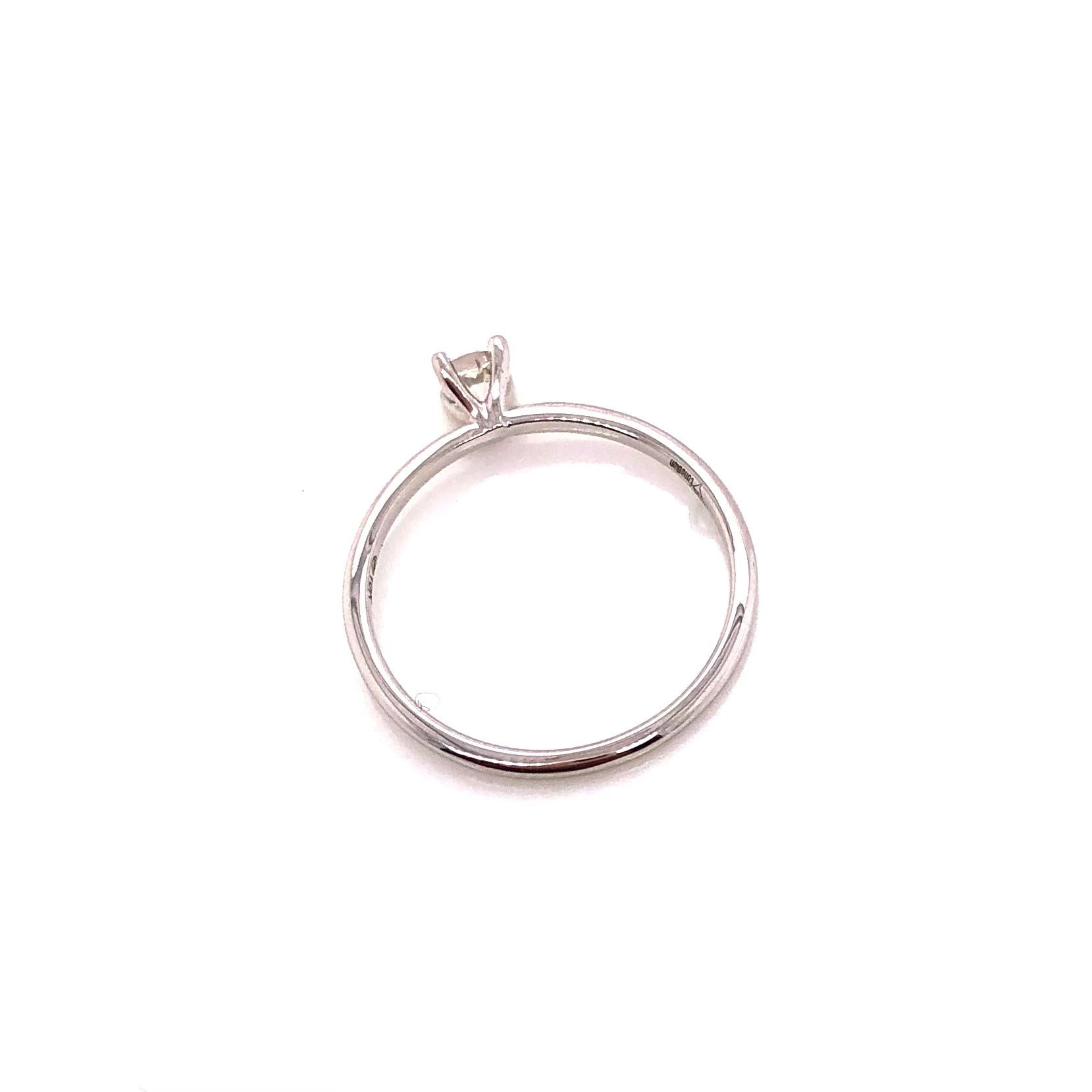 10K White Gold Delicate Cushion Cut Diamond Engagement Ring