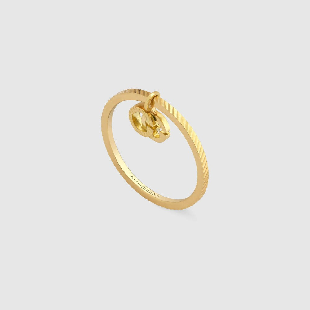Gucci 18KY Ring w/ GG Charm