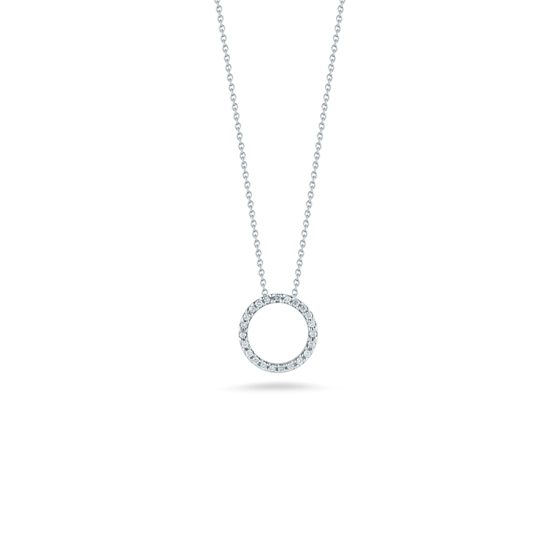Roberto Coin 18KW Diamond Circle Pendant