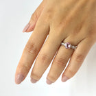 Peach Sapphire and Diamond Ring in 14K White Gold