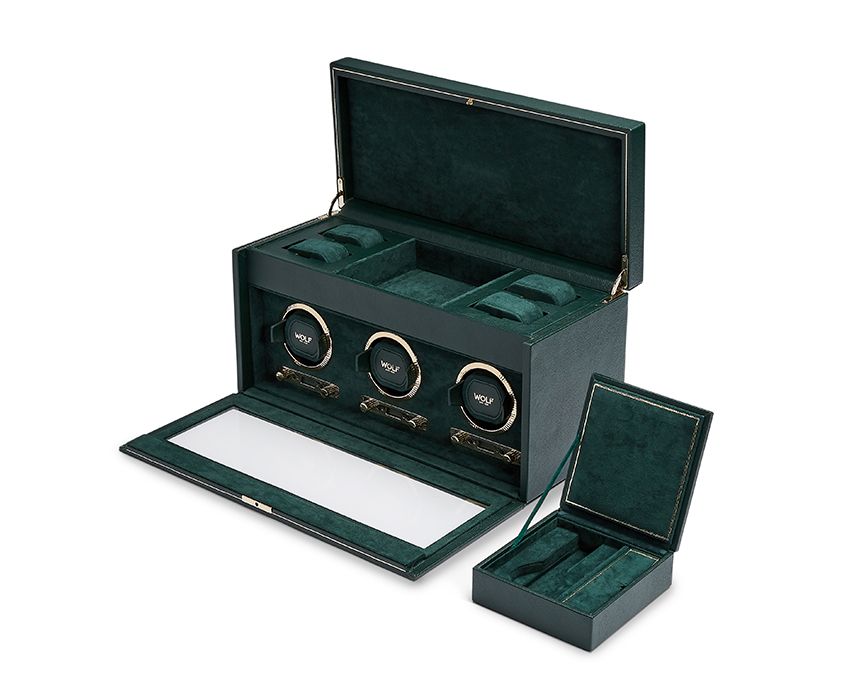 WOLF British Racing Green Triple Watch Winder