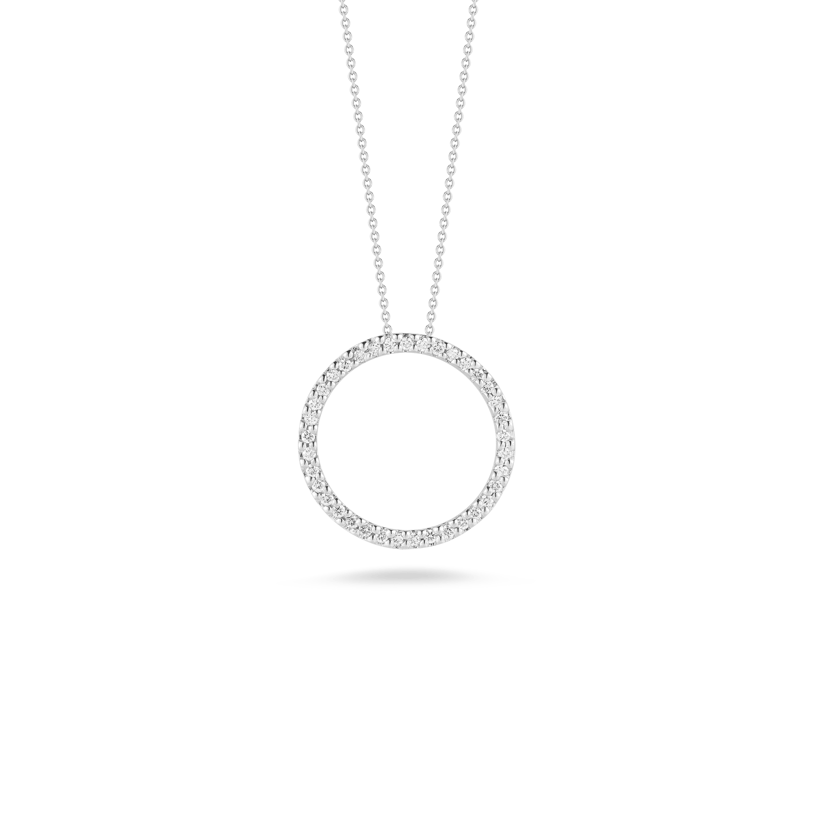 Roberto Coin 18KW Diamond Circle Pendant