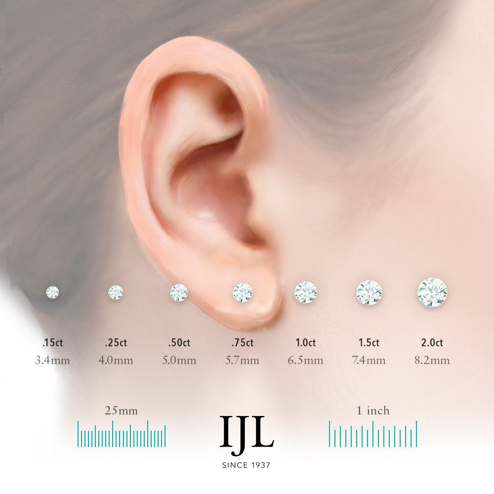 14KW Diamond Stud Earrings 0.25ctw