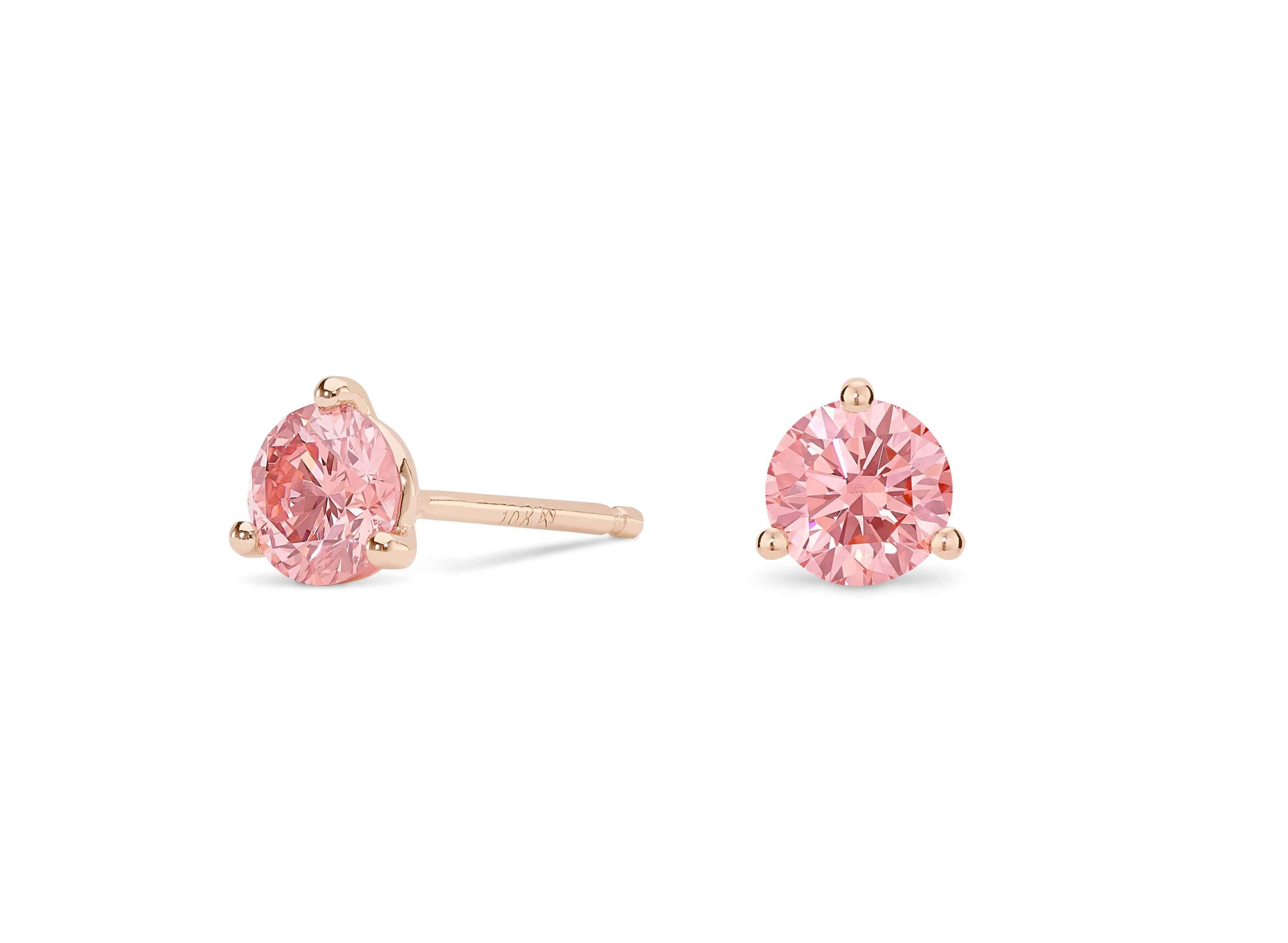 Lightbox Jewelry 10KR Studs 1ctw Pink LGD