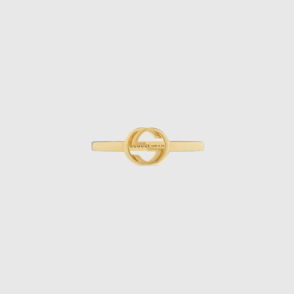 Gucci 18K Yellow Interlocking G Ring