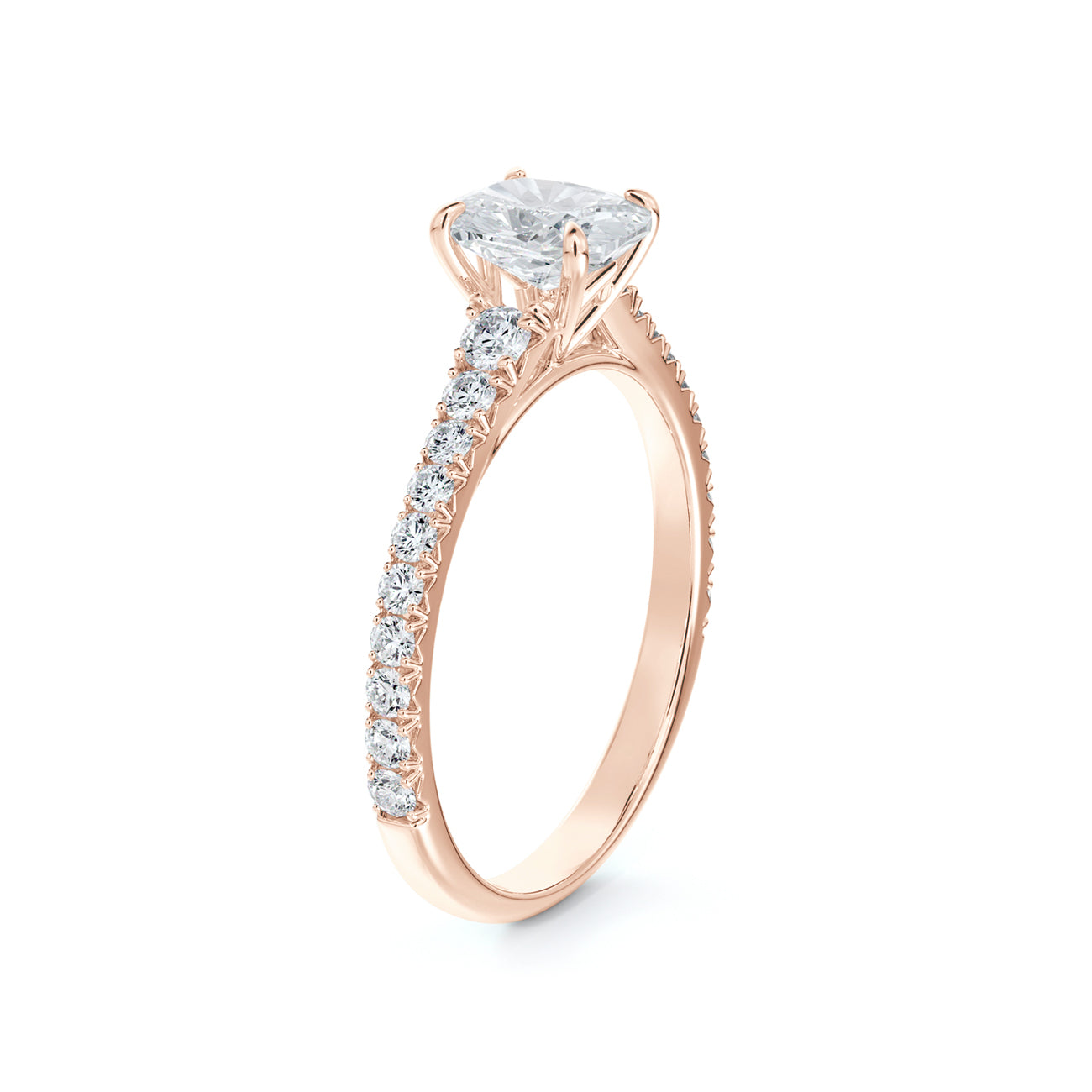 De Beers Forevermark Icon™ Cushion Brilliant Engagement Ring With Shoulder Diamonds