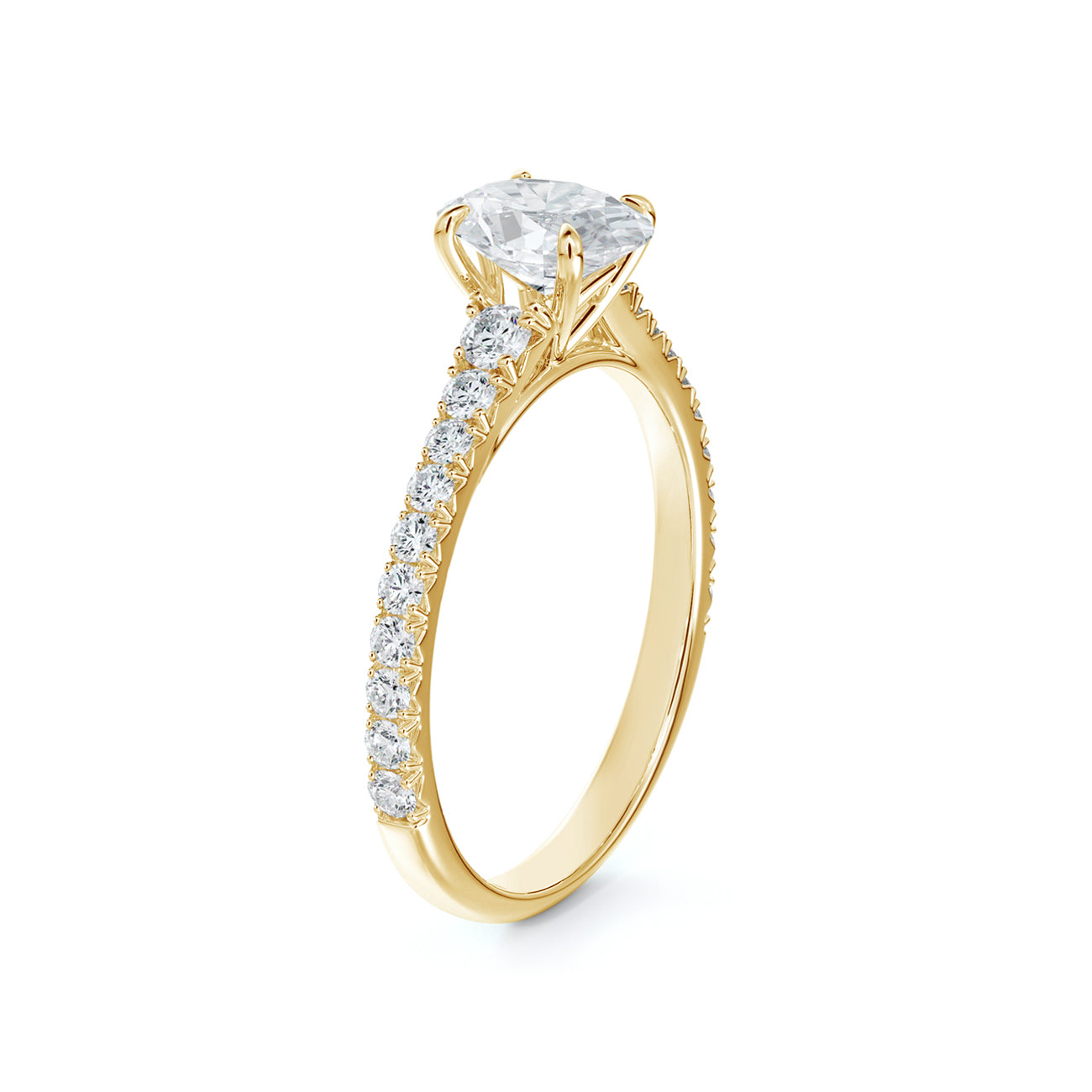 De Beers Forevermark Icon™ Oval Brilliant Engagement Ring With Shoulder Diamonds