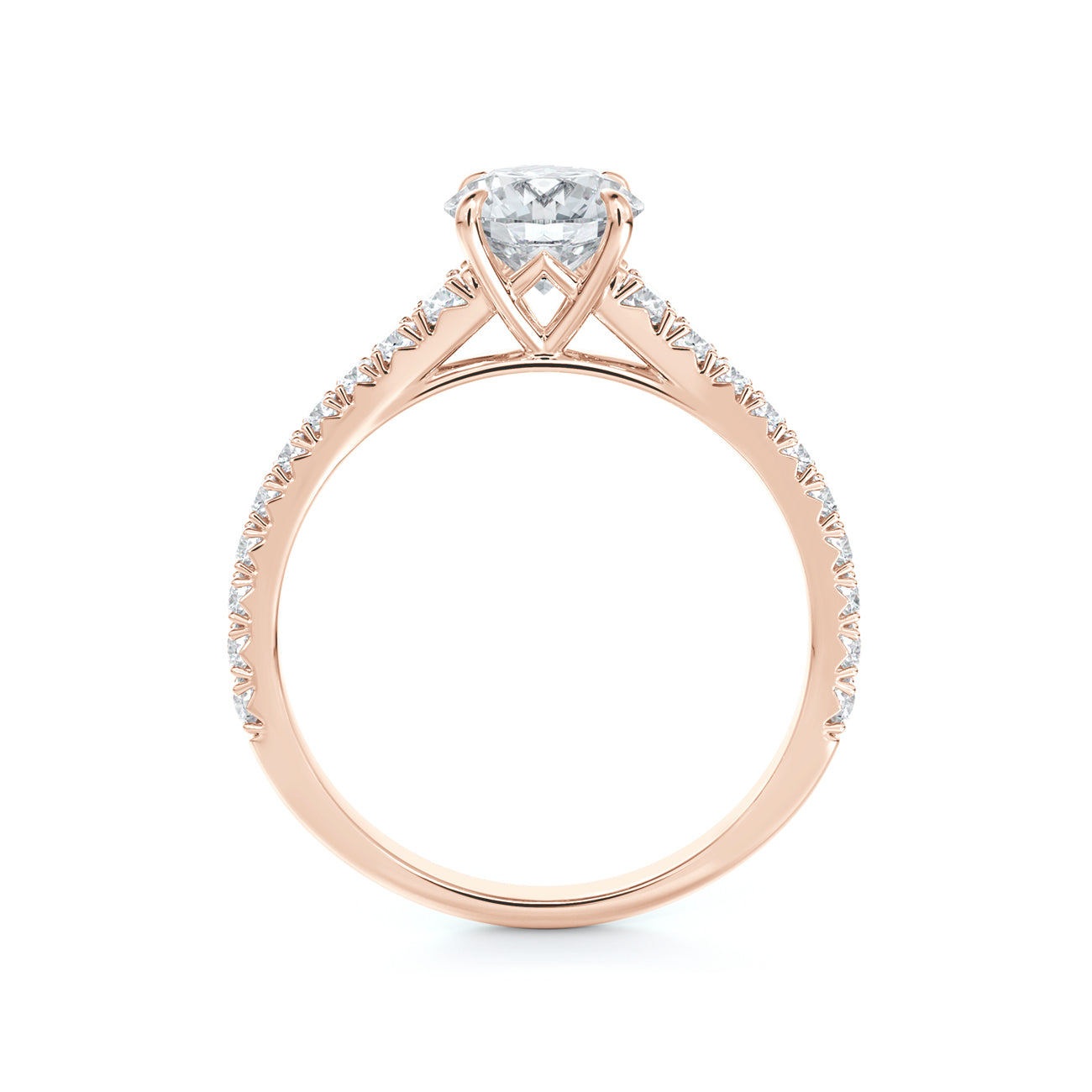 De Beers Forevermark Icon™ Round Brilliant Engagement Ring With Shoulder Diamonds
