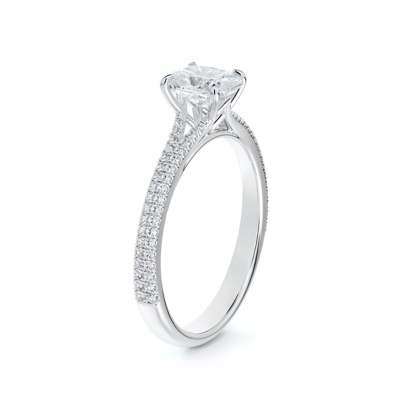 De Beers Forevermark Icon™ Cushion Brilliant Engagement Ring 2 Row Pave
