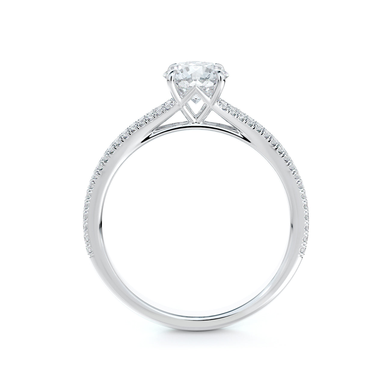 De Beers Forevermark Icon™ Round Brilliant Engagement Ring 2 Row Pave