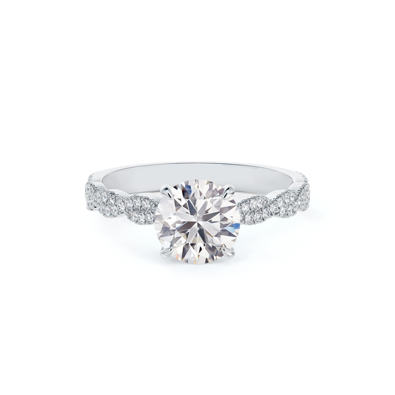 De Beers Forevermark Icon™ Round Brilliant Engagement Ring With A Twist