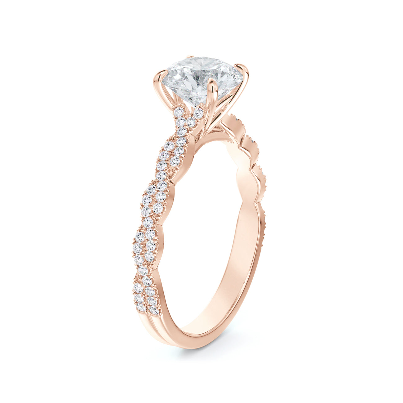 De Beers Forevermark Icon™ Round Brilliant Engagement Ring With A Twist