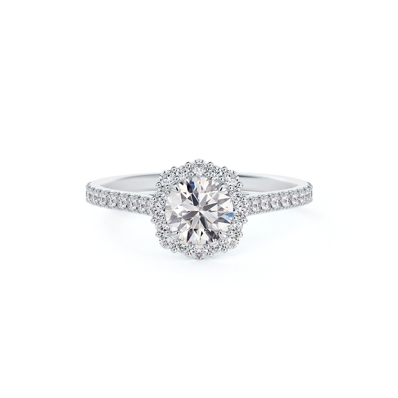 De Beers Forevermark Centre Of My Universe™ Round Brilliant Floral Engagement Ring