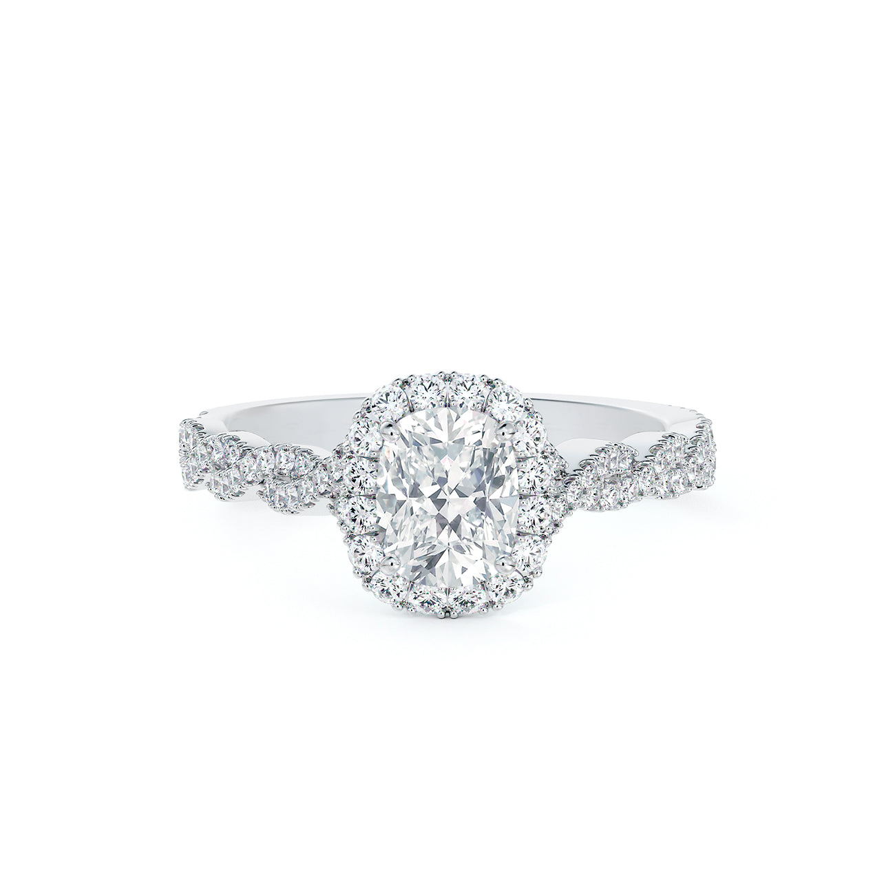 De Beers Forevermark Centre Of My Universe™ Cushion Halo Twist Engagement Ring