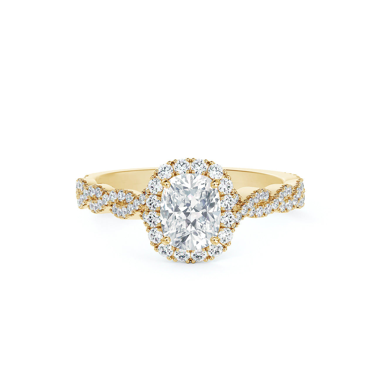 De Beers Forevermark Centre Of My Universe™ Cushion Halo Twist Engagement Ring