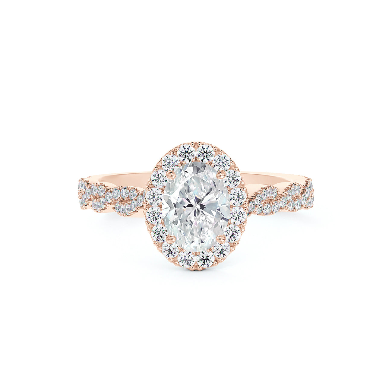 De Beers Forevermark Centre Of My Universe™ Oval Halo Twist Engagement Ring