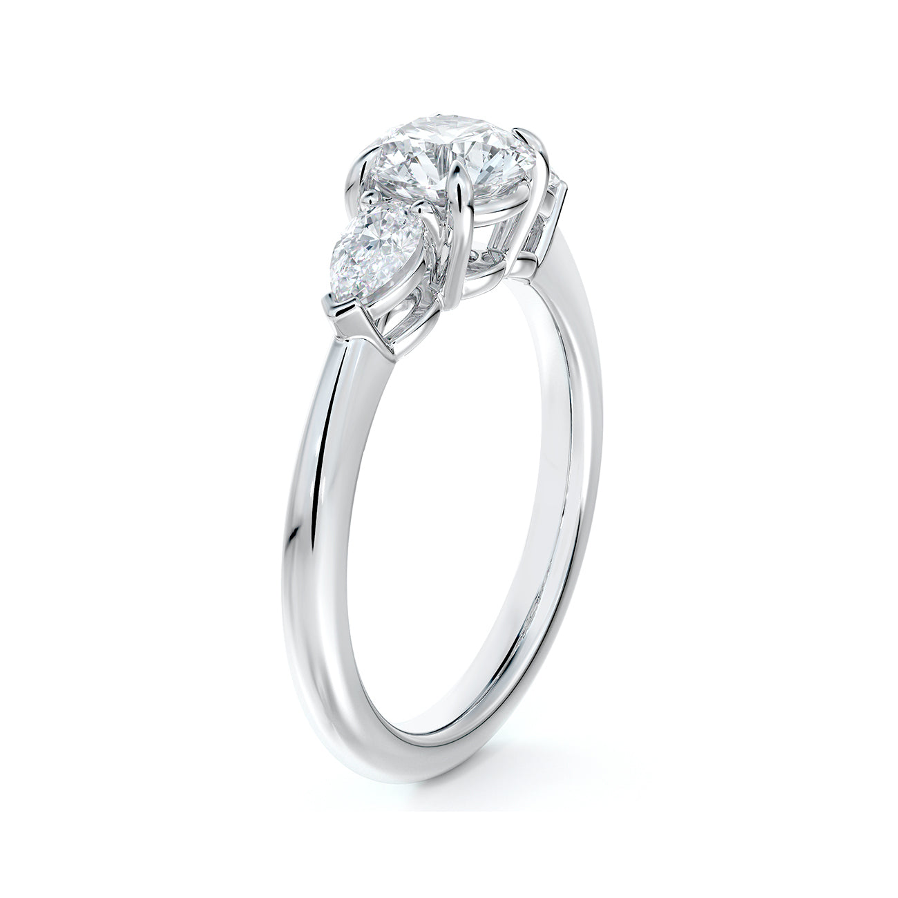 De Beers Forevermark Pear Accent Engagement Ring