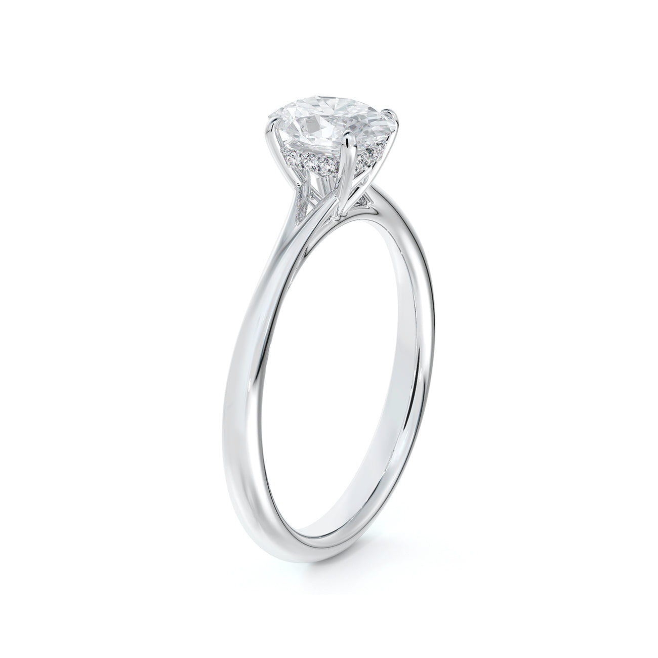 De Beers Forevermark Icon™ Oval Brilliant Engagement Ring With Diamond Basket