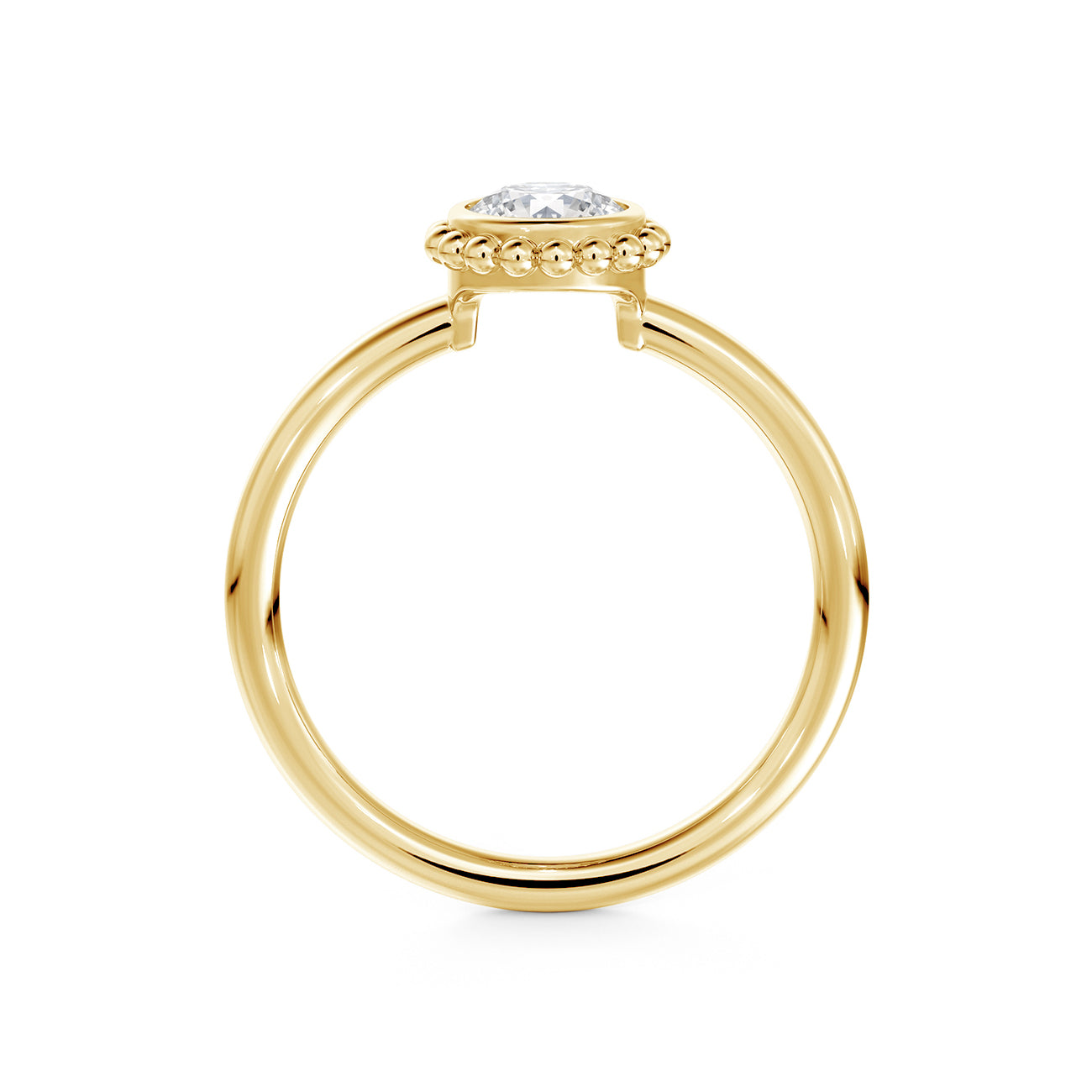 De Beers Forevermark Tribute Yellow Gold Beaded Halo Diamond Ring