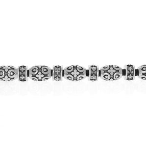 King Baby Leather Bracelet with MB Cross Barrel Beads