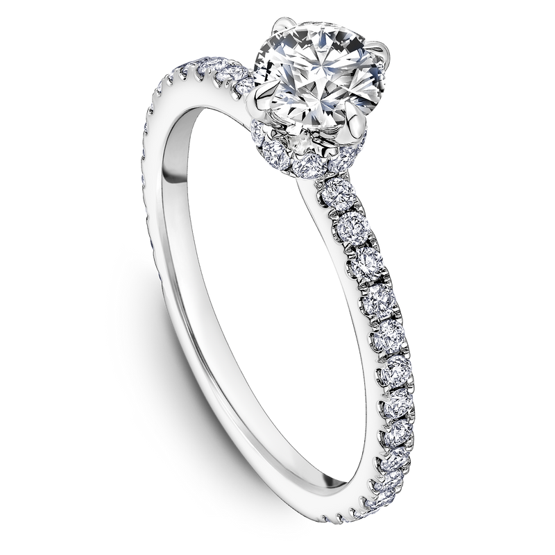One Love Diamond Engagement Ring In 14KW With Diamond Scarf