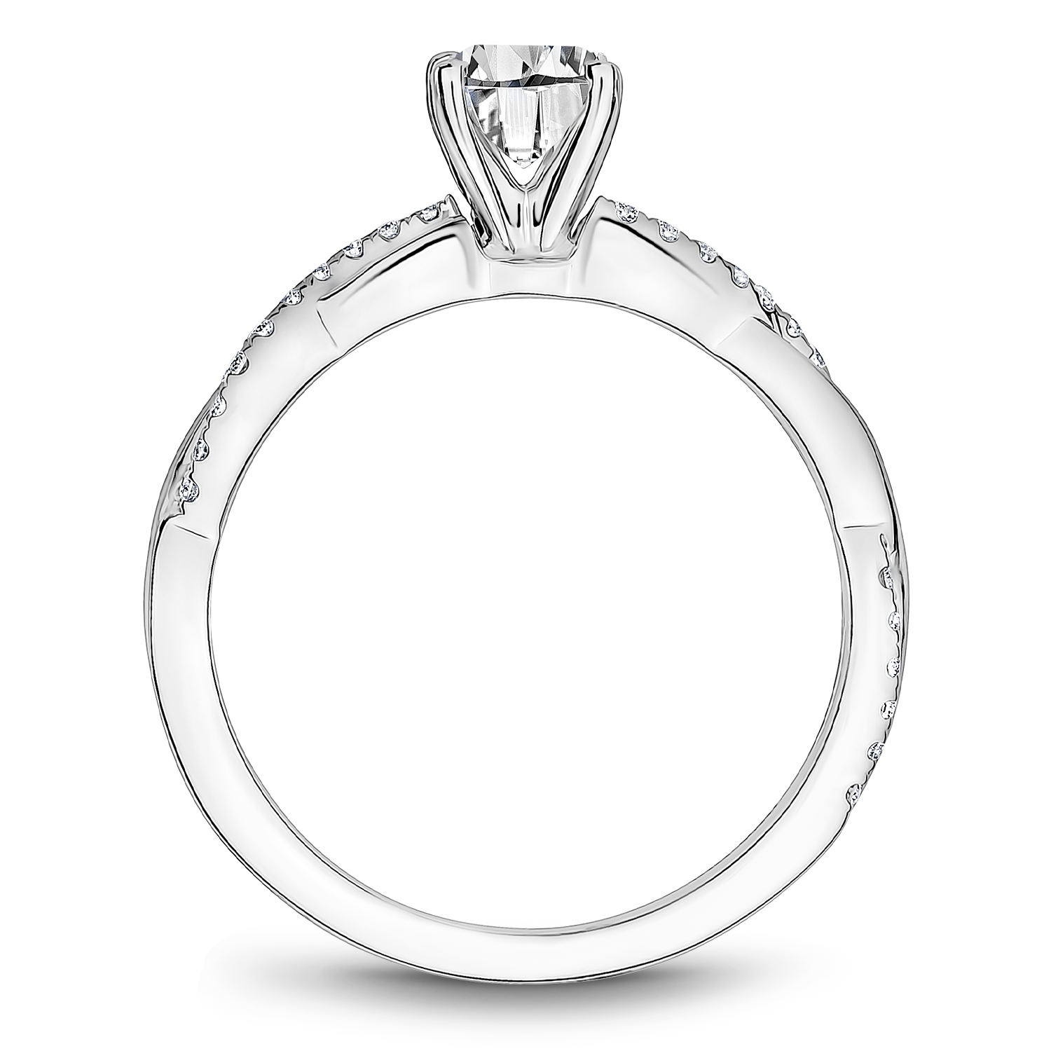 One Love Diamond Twist Engagement Ring In 14K White Gold