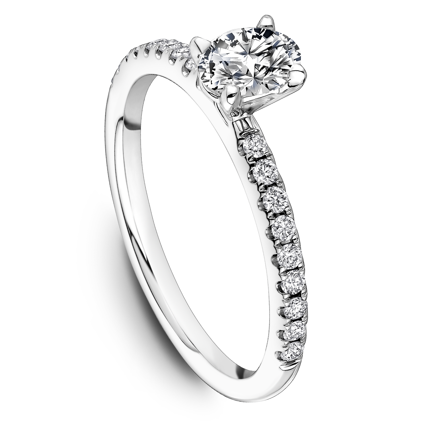 One Love Diamond Engagement Ring In 14K White Gold
