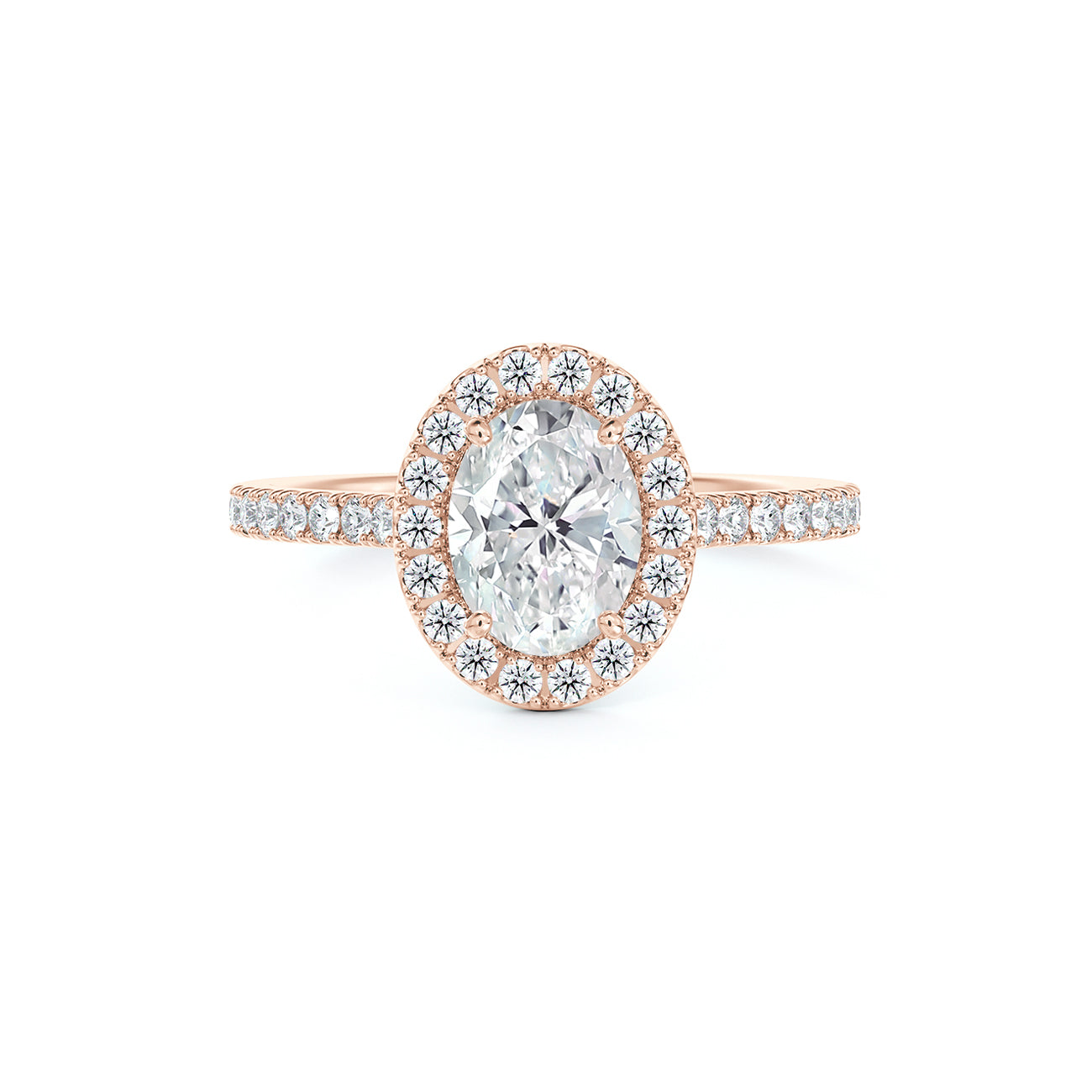 Portfolio by De Beers Forevermark™ Halo Engagement Ring With Pave Band
