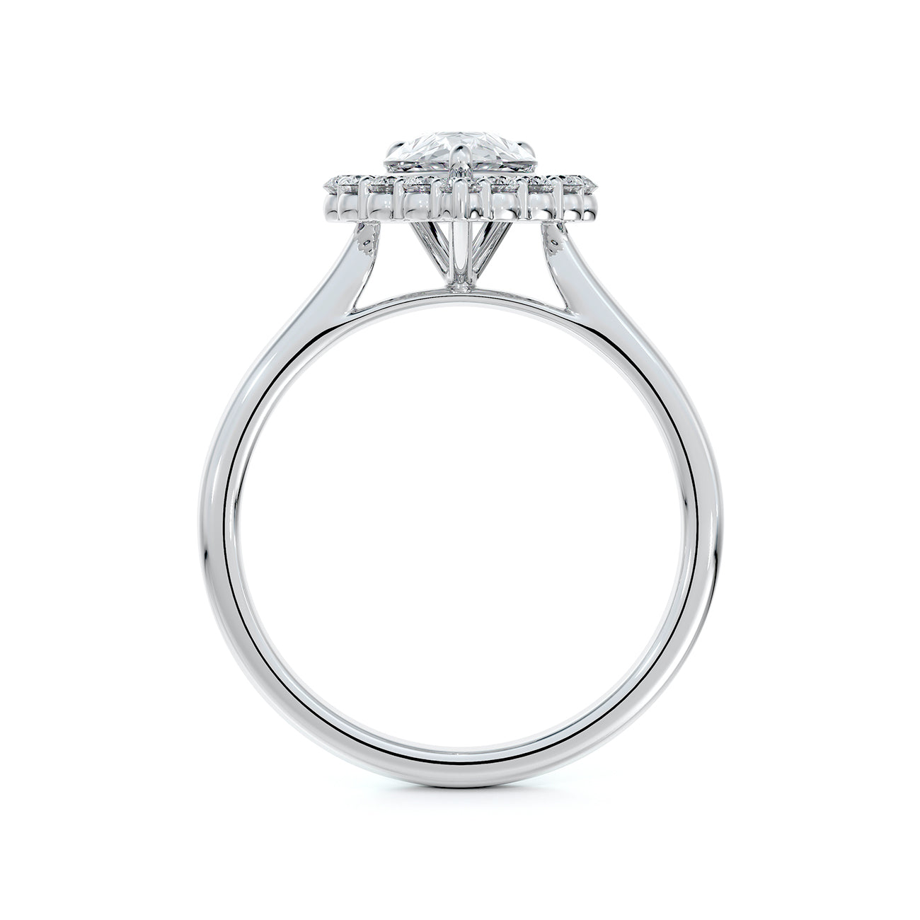 Portfolio by De Beers Forevermark™ Pear Halo with Plain Band