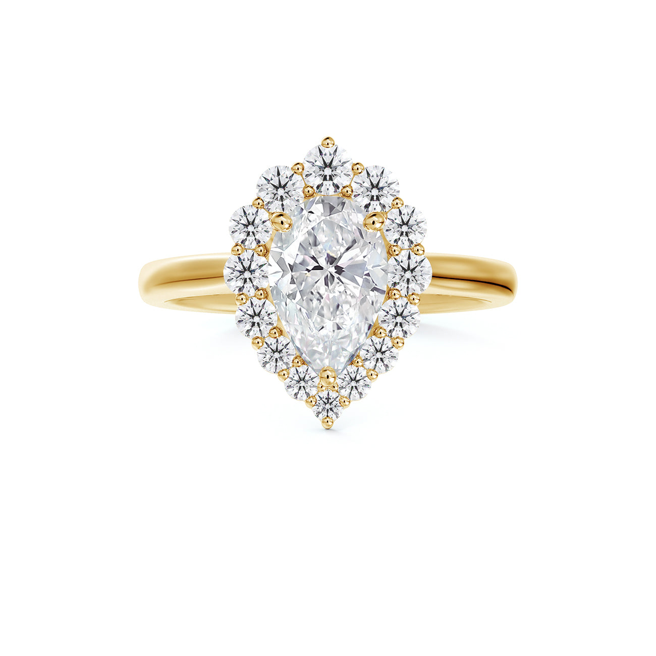 Portfolio by De Beers Forevermark™ Pear Halo with Plain Band