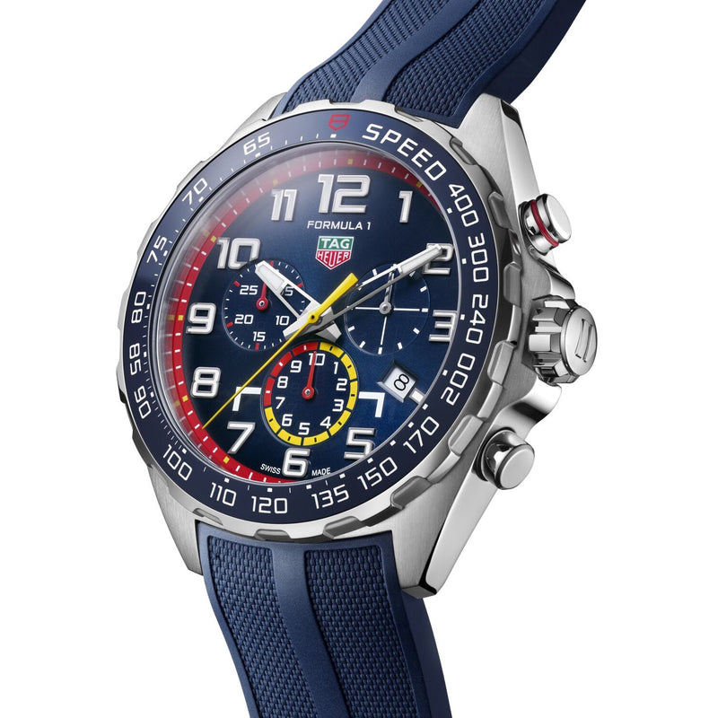 TAG Heuer Formula 1 Quartz Chronograph 43mm Red Bull Edition, model #CAZ101AL.FT8052, at IJL Since 1937