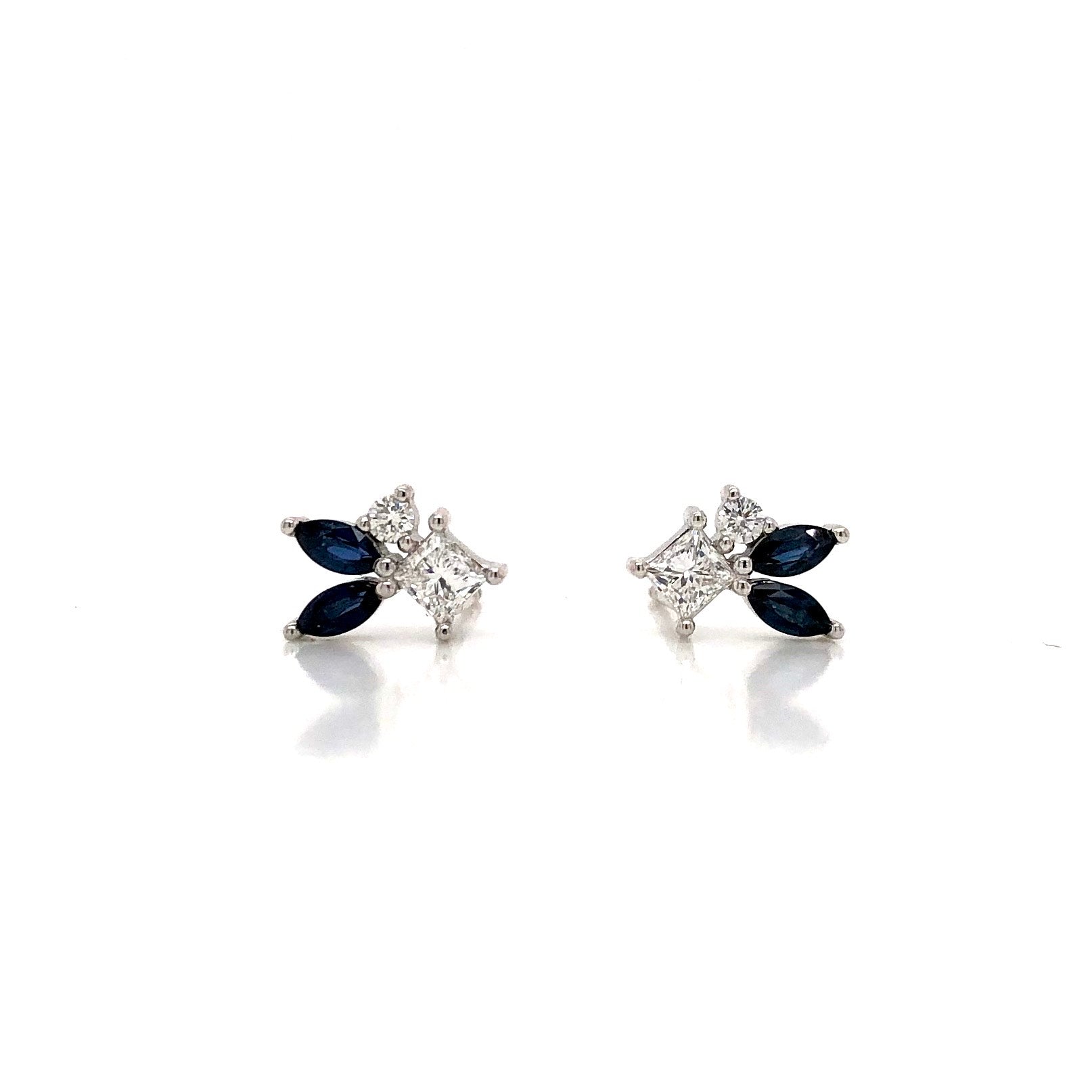 14KW Sapphire & Diamond Earrings