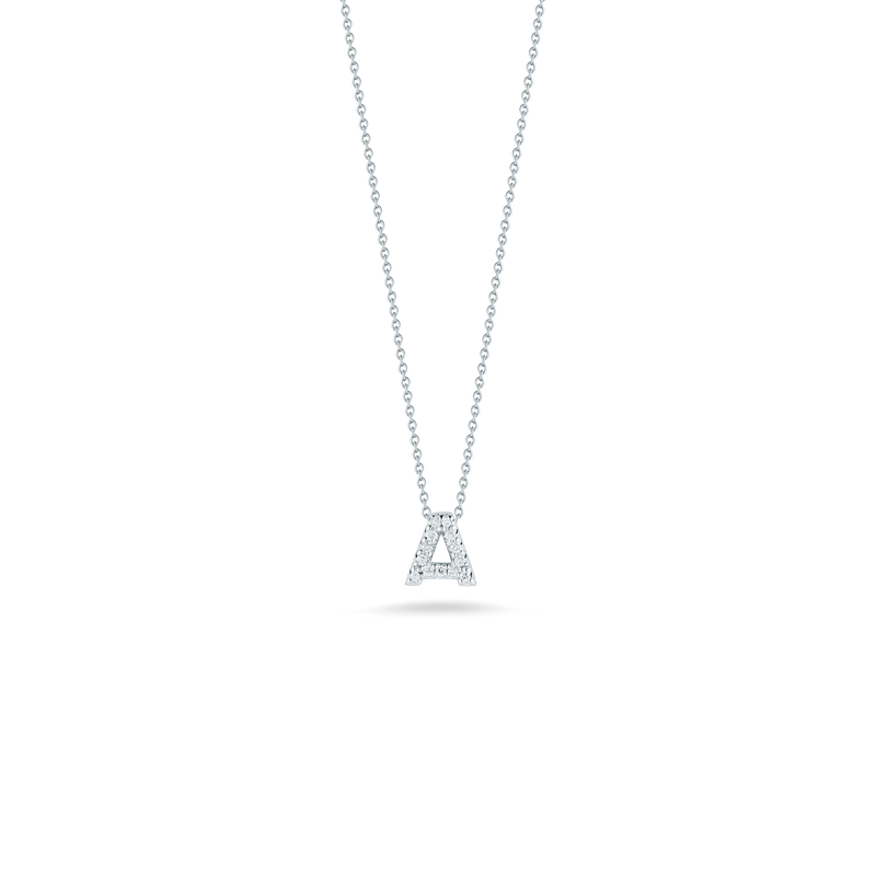 Roberto Coin 18K Diamond Love Letter Necklace "A"
