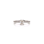 Forevermark Solitaire Engagement Ring with Shoulder Diamonds