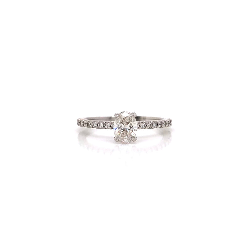 Forevermark Solitaire Engagement Ring with Shoulder Diamonds